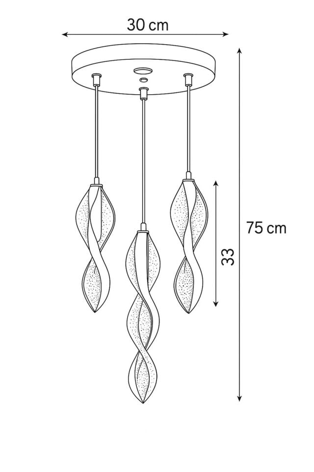 Mars 4'lü Kumandalı Gold Led 3 Renk Modern Ledli Avize