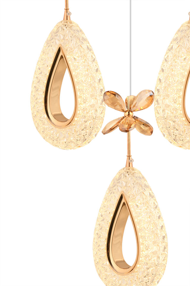 Hera 3 Lü Gold 3 Renk Kumandalı Ledli Avize