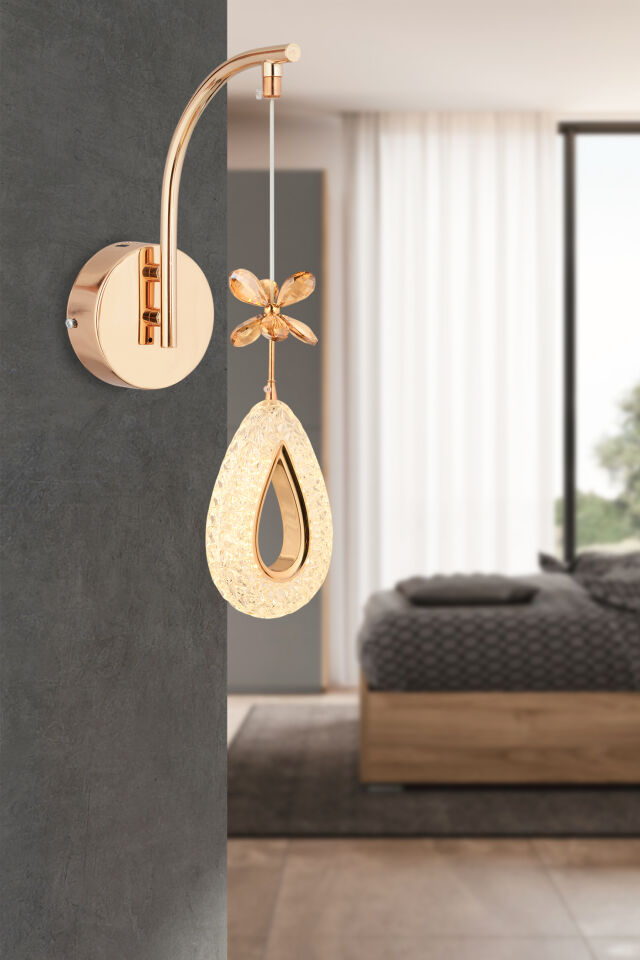 İstanbul Avize Hera Aplik Gold 3 Renk Ledli Modern Led Aplik