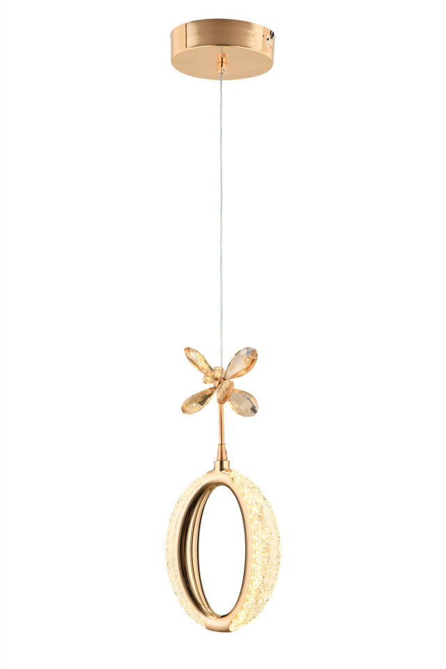 İstanbul Avize Zeus Tekli Gold 3 Renk Ledli Modern Led Avize