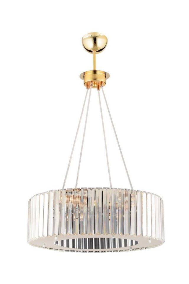 Lüx Elmas 45 Cm Gold Kristal Taşlı Avize