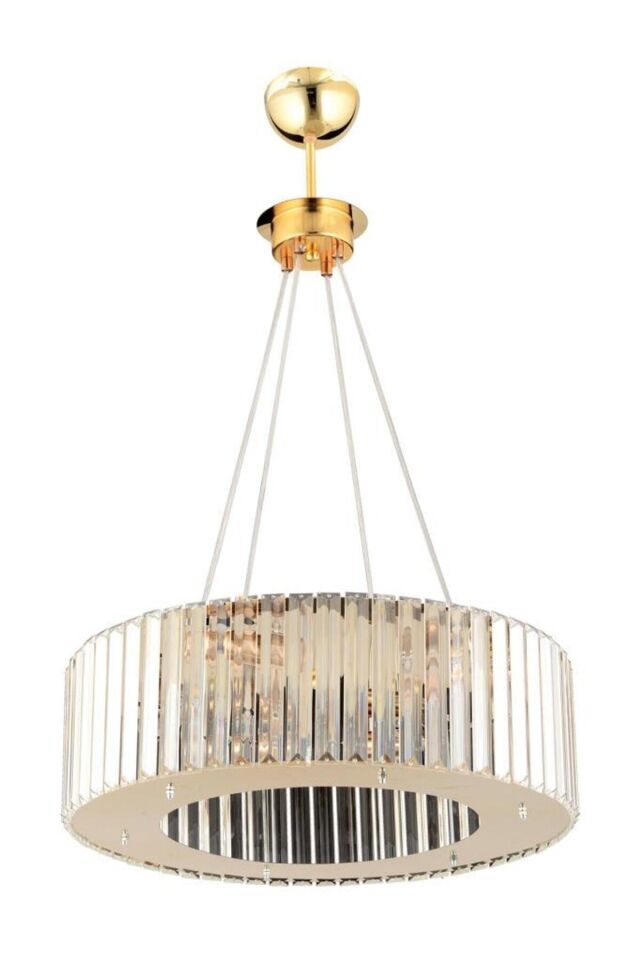 Lüx Elmas 45 Cm Gold Kristal Taşlı Avize