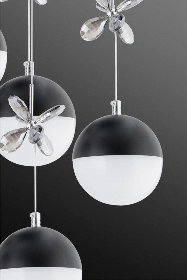 Kelebek 4'lü Siyah Modern Lüx Ledli Modern Led Avize