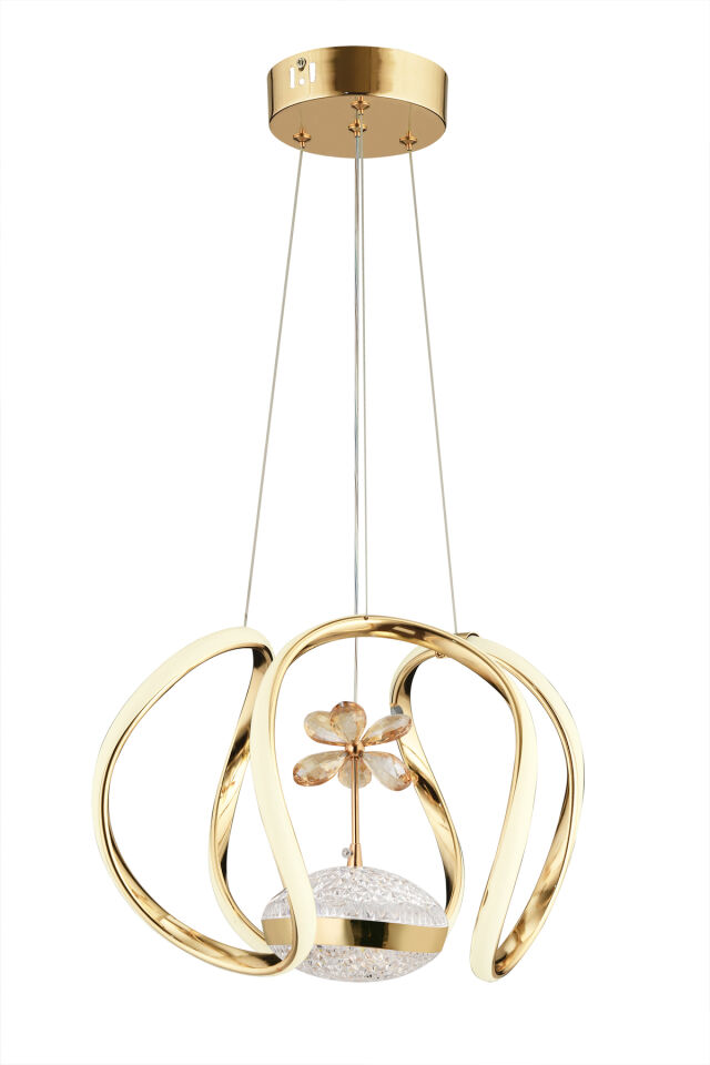 Lina Kumandalı Gold Bigie Kasalı 3 Renk Ledli Modern Led Avize