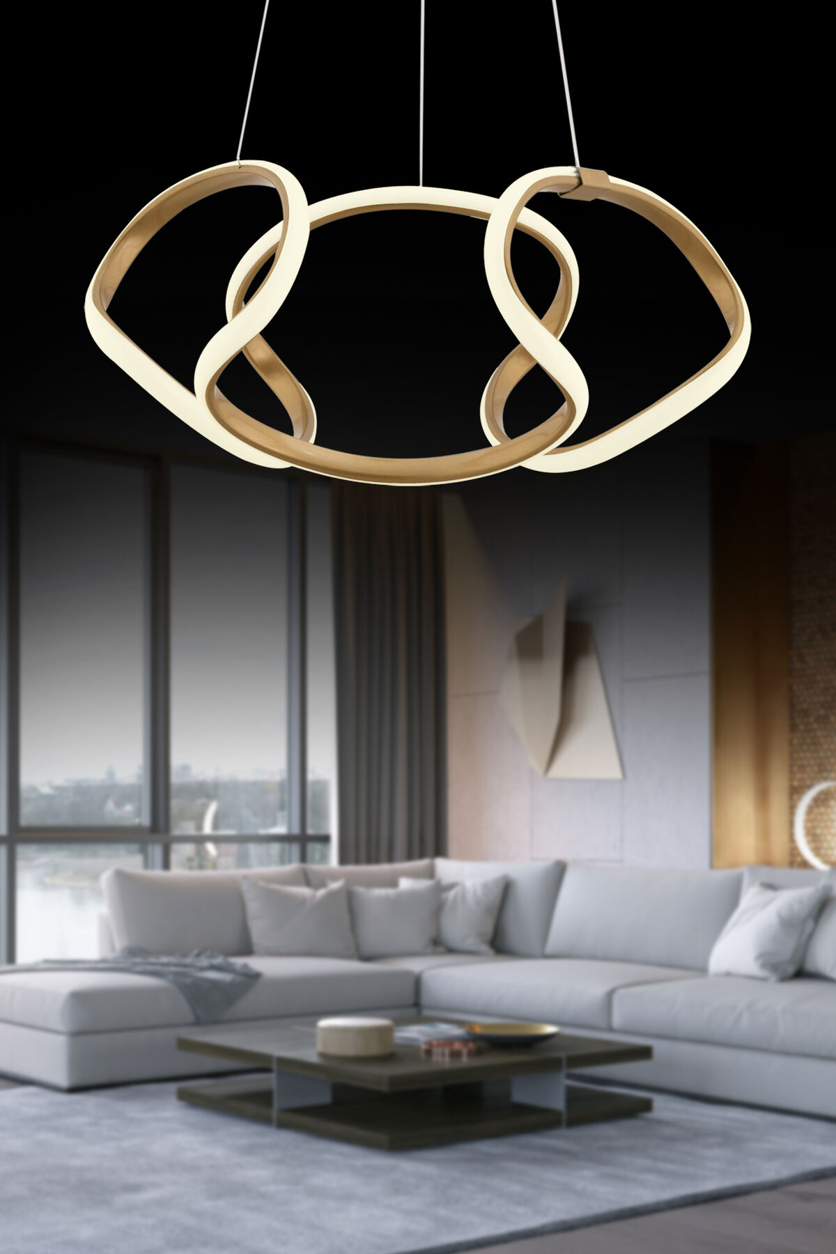 İstanbul Avize Damla Eskitme Ledli Modern Beyaz Power Led Avize