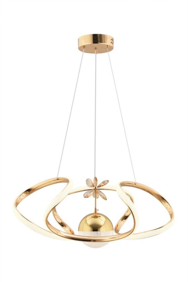 İstanbul Avize Vegi Gold Ledli Lüx Modern Kumandalı 3 Renk Led Avize