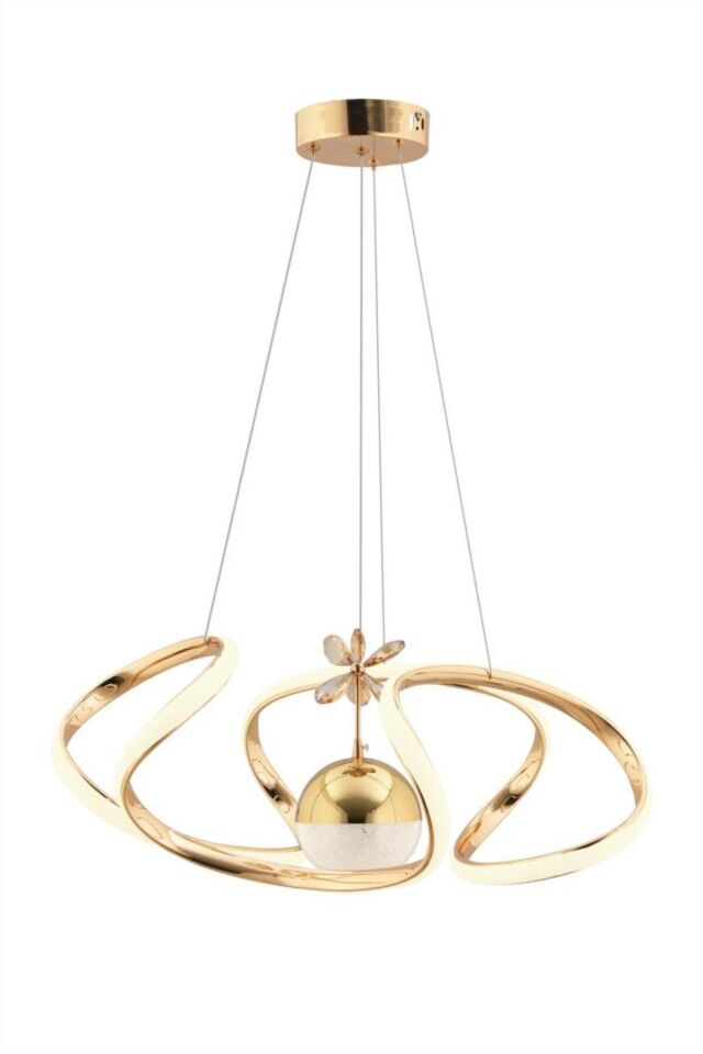 İstanbul Avize Vegi Gold Ledli Lüx Modern Kumandalı 3 Renk Led Avize