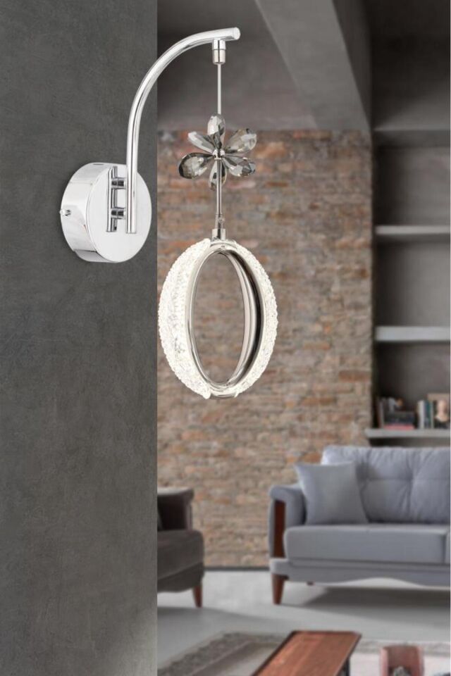 İstanbul Avize Zeus Aplik Gümüş 3 Renk Ledli Modern Led Avize